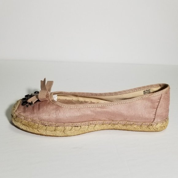Simply Vera Wang Pink Beaded Embellished Slip On Espadrille Flats - Picture 3 of 9